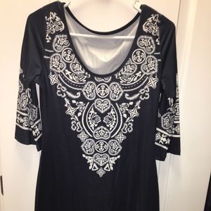 Blue and white dress